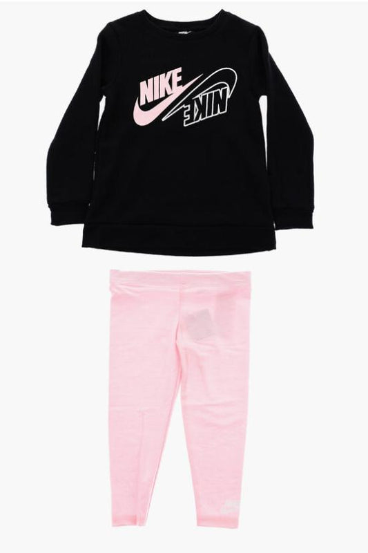 Nike tuta completa Mini Me Crew pink black kids