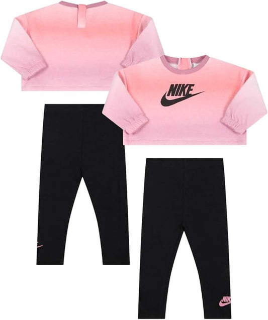 Nike felpa paricollo-leggins pink black kids