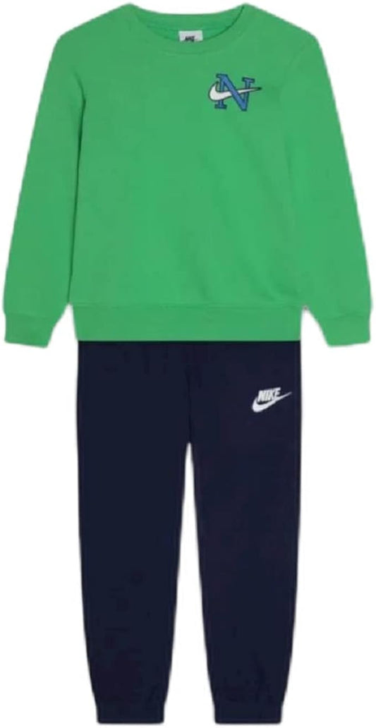Nike Tuta Set French Terry verde blu kids