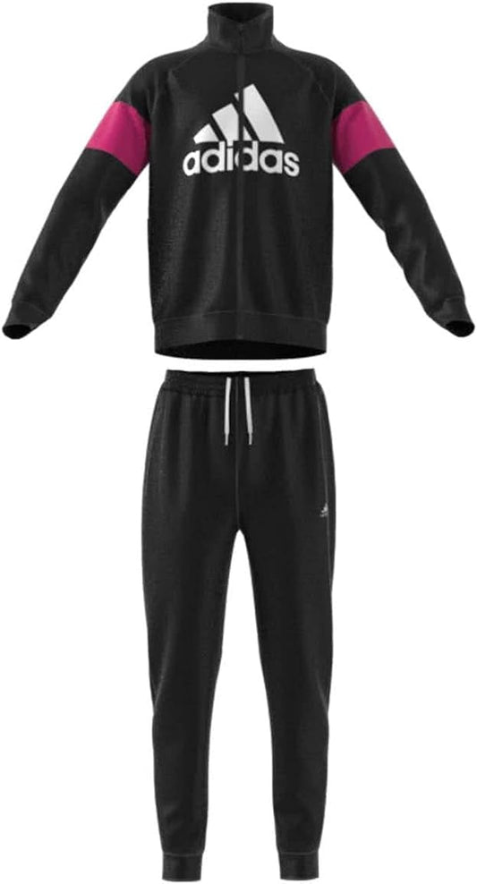 Adidas tuta completa full zip nero rosa kids