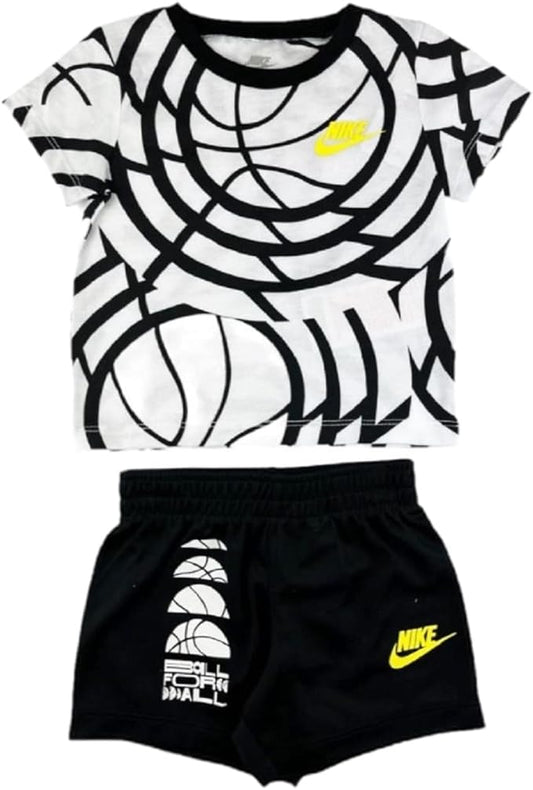 Nike Completo Nsw Cbb Short Set black white kids