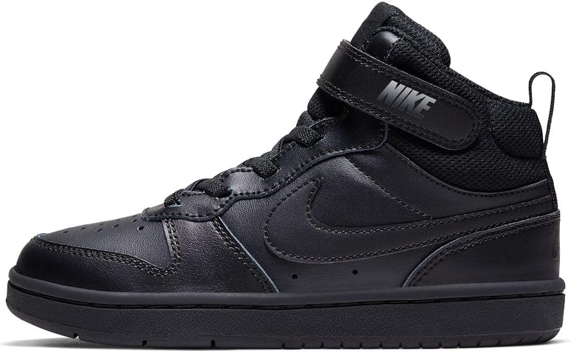 nike court borough mid psv scarpe total black kids