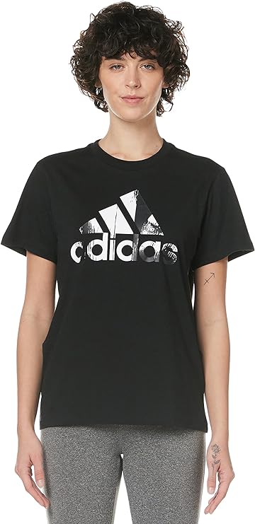 adidas T-shirt Essentials Print Logo nero donna