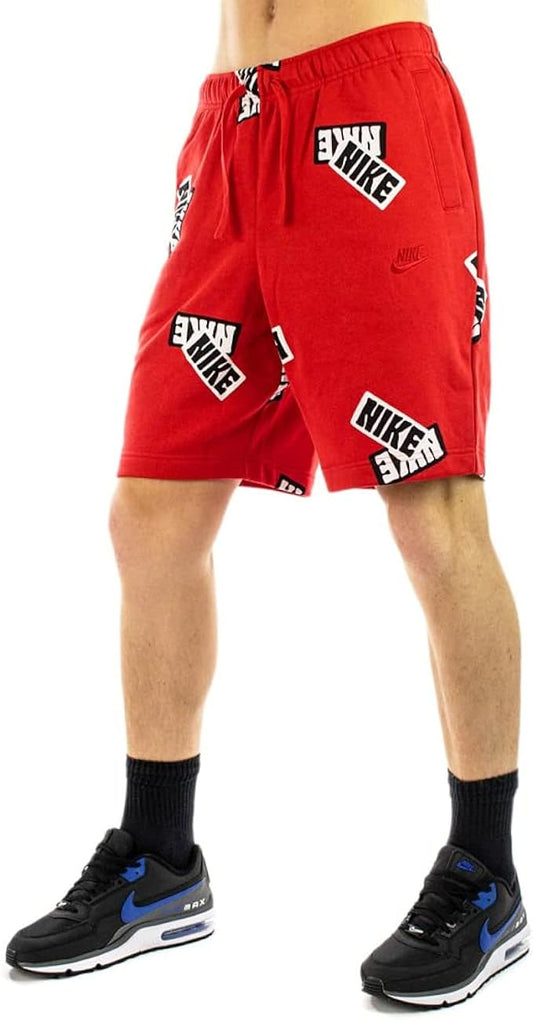 Nike Pantaloncini French Terry All Over Print red