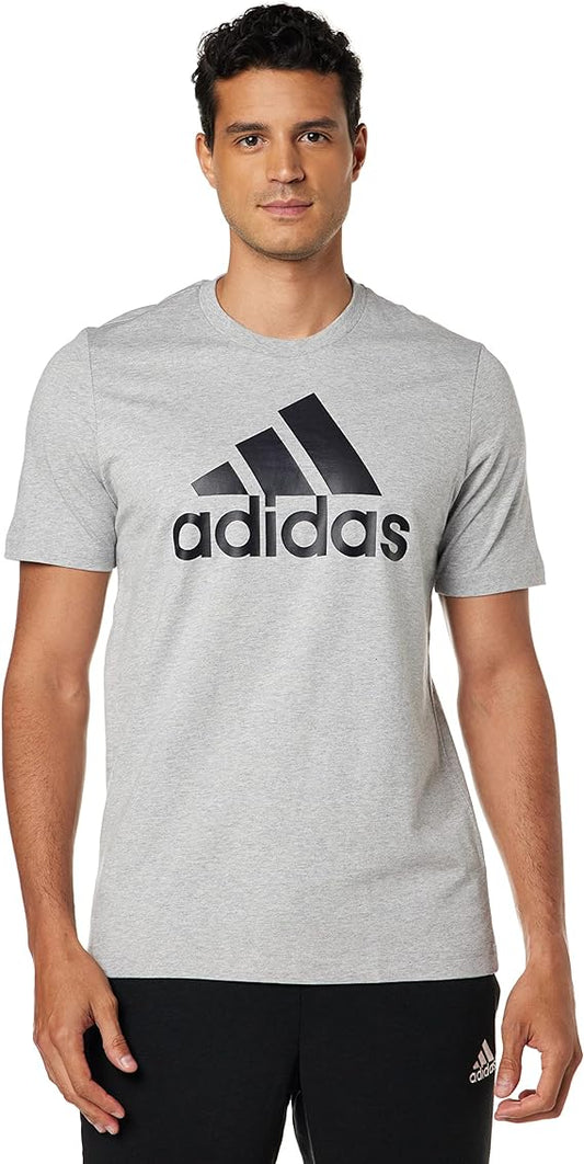 Adidas t-shirt essential big logo grigia uomo