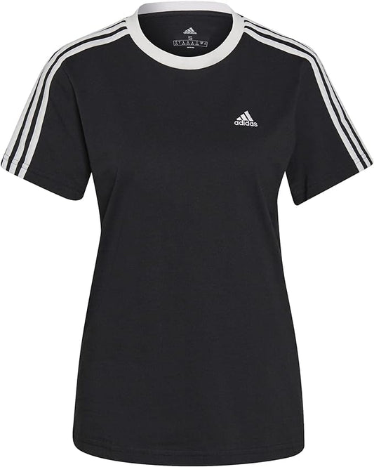 Adidas T-shirt Essentials 3-Stripes Loose Fit nero donna