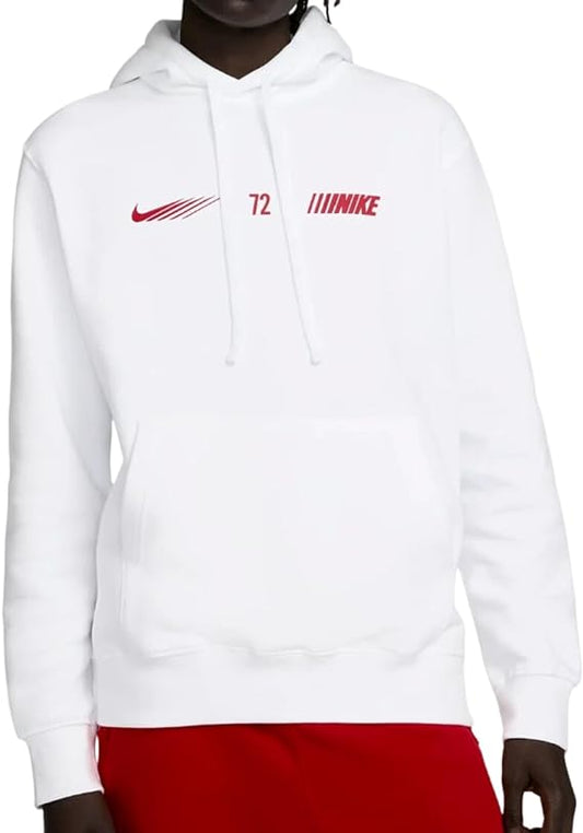 Nike Sportswear Standard Issue Felpa pullover in fleece con cappuccio bianca uomo