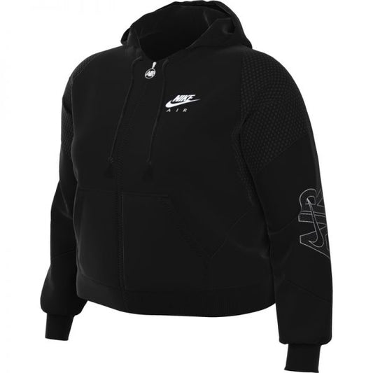 Nike Felpa Oversize In Fleece Con Cappuccio Zip Nero donna