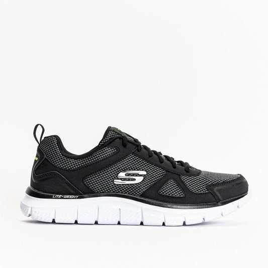 SKECHERS TRACK BUCOLO SCARPA BLACK/WHITE UOMO