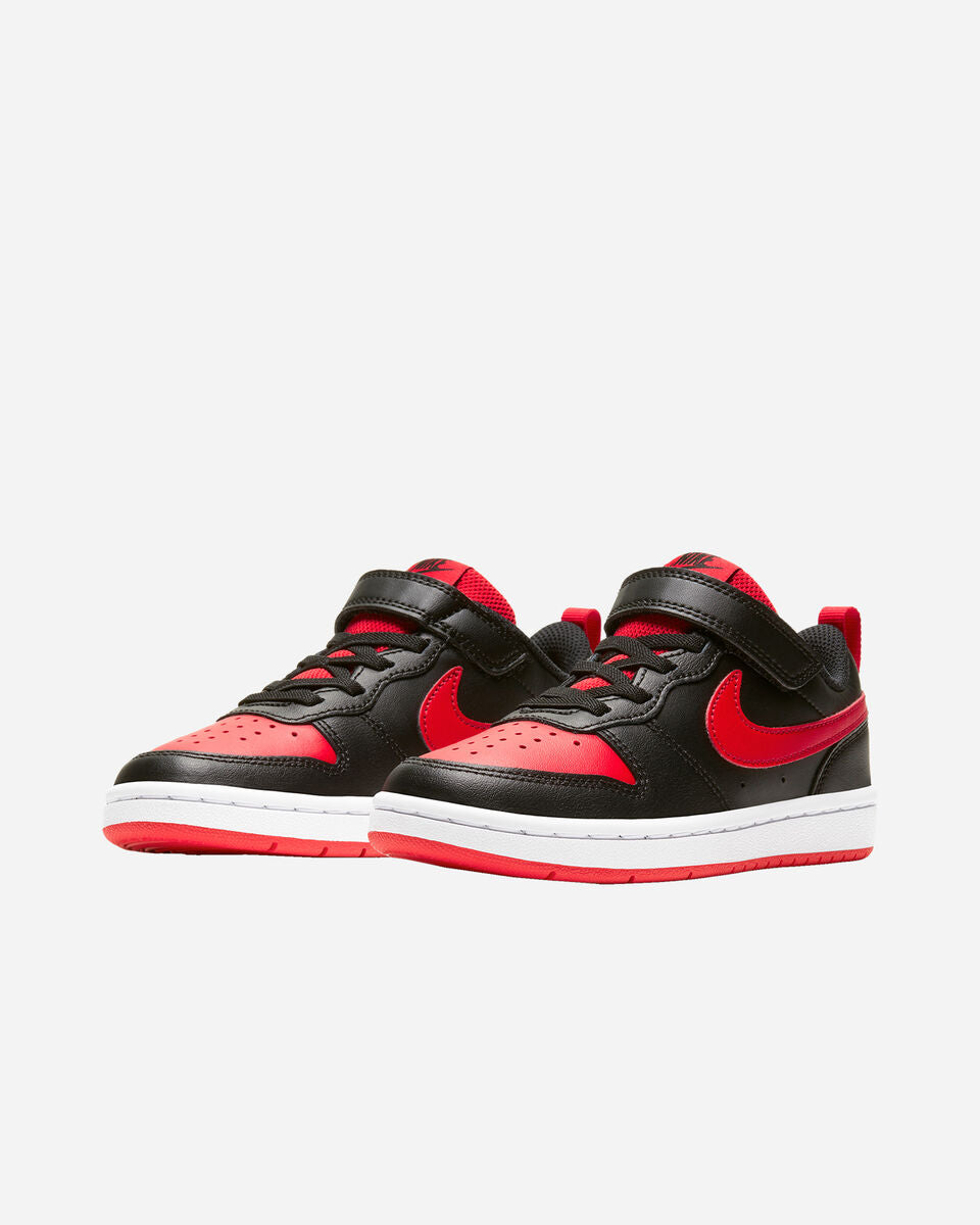 nike court borough low 2 red black kids