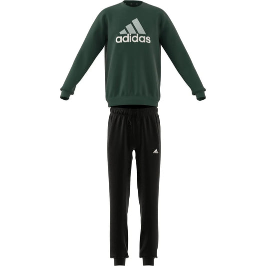 ADIDAS Tuta Essentials Big Logo Fleece nera e verde 