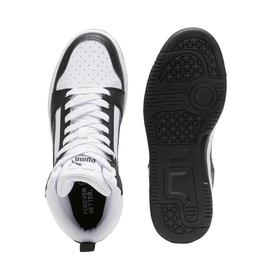 puma rebound v6 mid jr white black