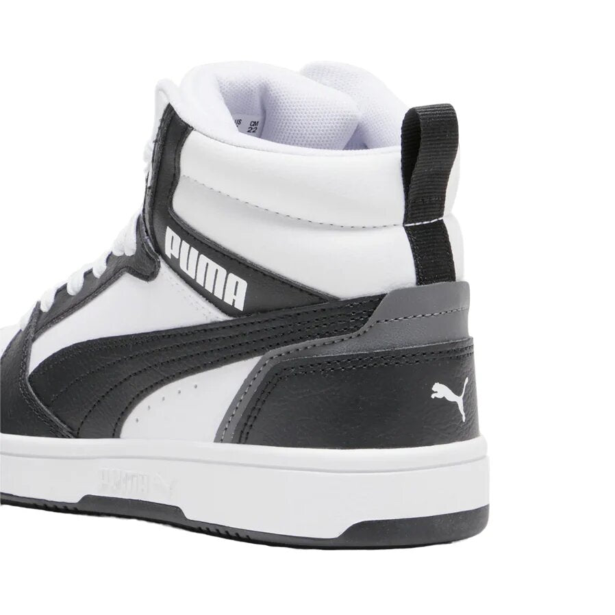 puma rebound v6 mid jr white black