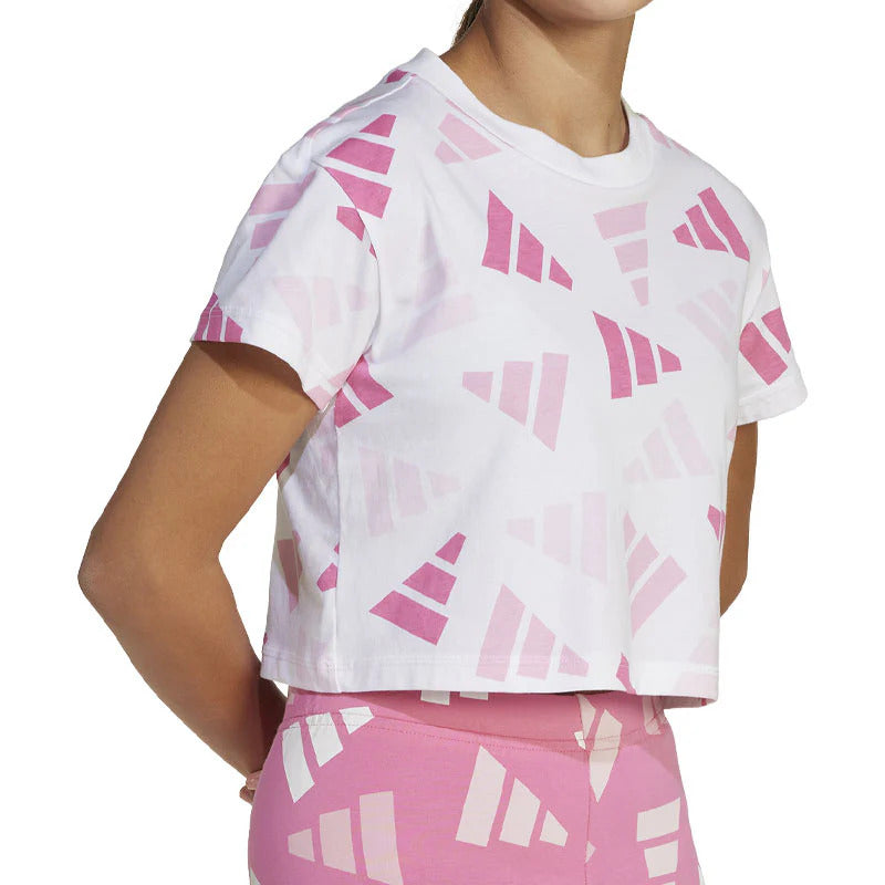 adidas  seasonal essentials logo celebration crop t-shirt