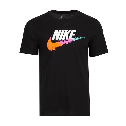 Nike t-shirt nero con logo multicolor