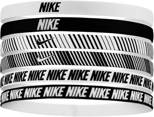Nike Flex Classic Headbands 6pk BIANCO-NERO