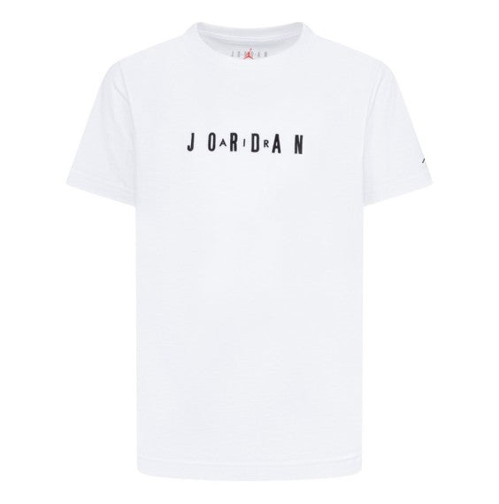 t-shirt jordan bianco logo nero