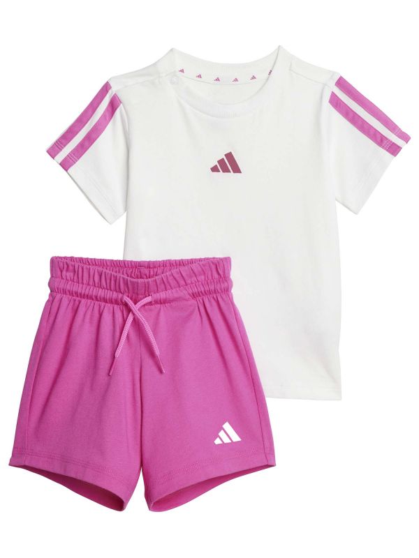 adidas tuta essentials tee-rosa-bianco