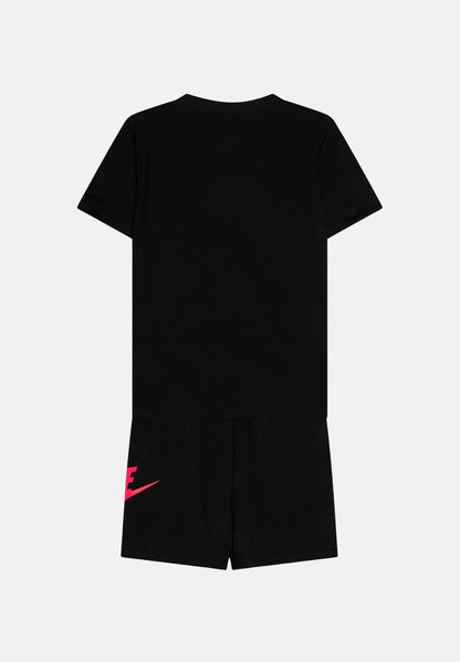 Nike CLUB TEE & SHORT SET Black-Rosa