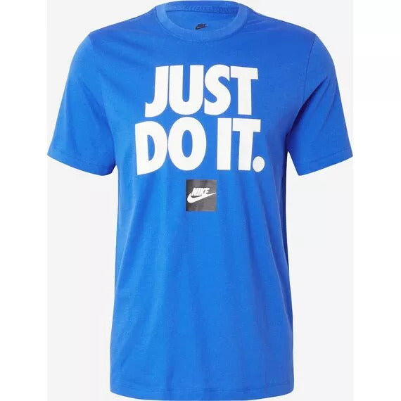 nike t-shirt just do it blu-bianco