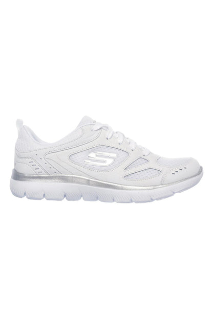 SKECHERS SUMMITS-RIGHT TRACK WHITE/SILVER