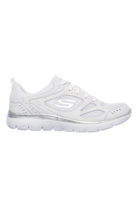 SKECHERS SUMMITS-RIGHT TRACK WHITE/SILVER