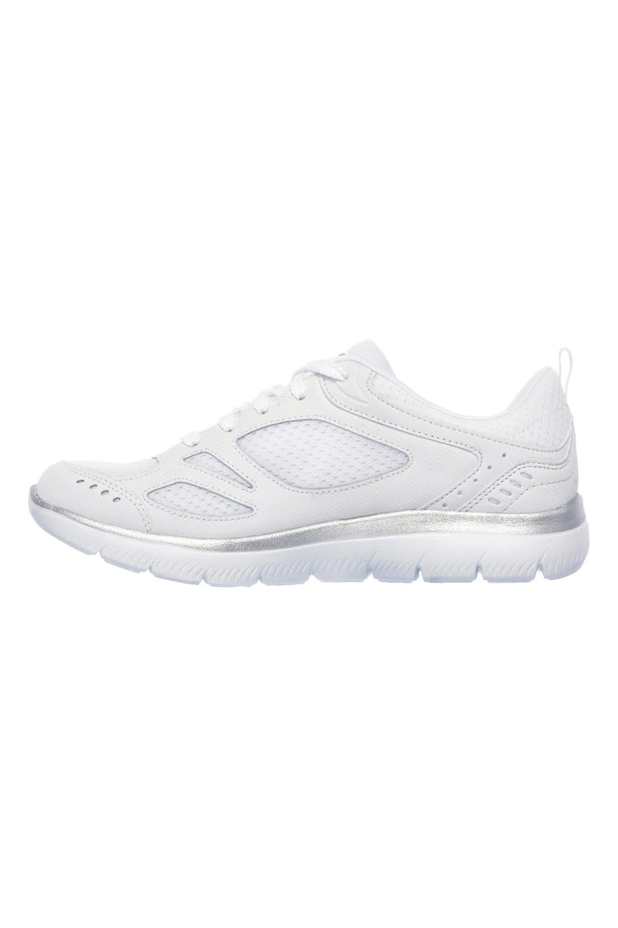 skechers summits-right track white/silver
