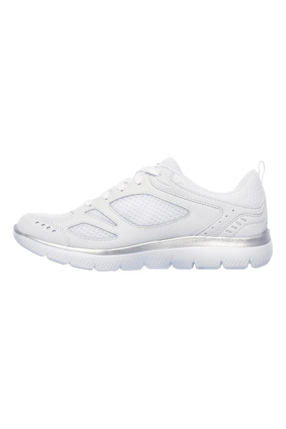 SKECHERS SUMMITS-RIGHT TRACK WHITE/SILVER
