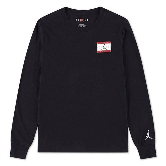 T-SHIRT JORDAN NERO LOGO BIANCO (Manica Lunga)