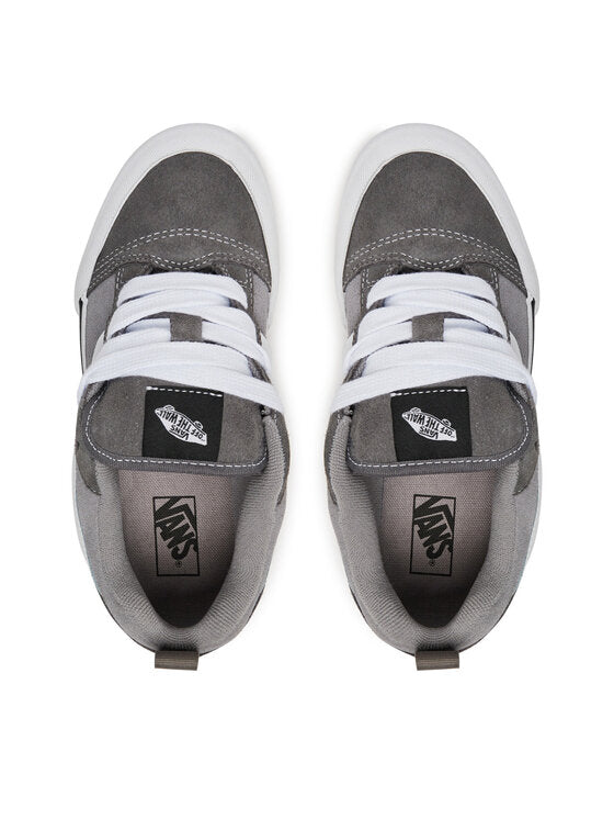 vans knu skool gs grigio-bianco