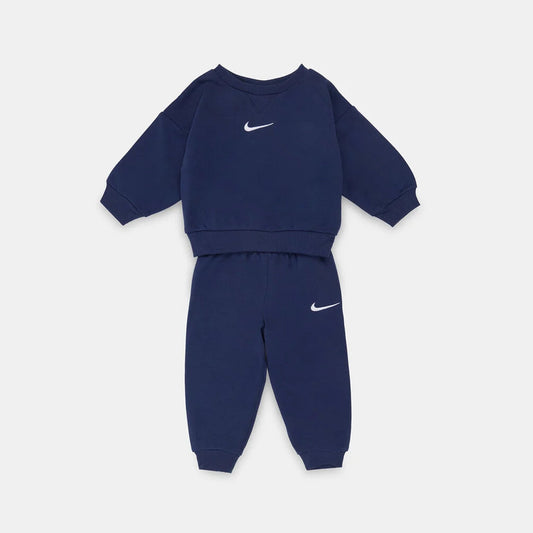 TUTA NIKE GIROCOLLO BLU-LOGO BIANCO