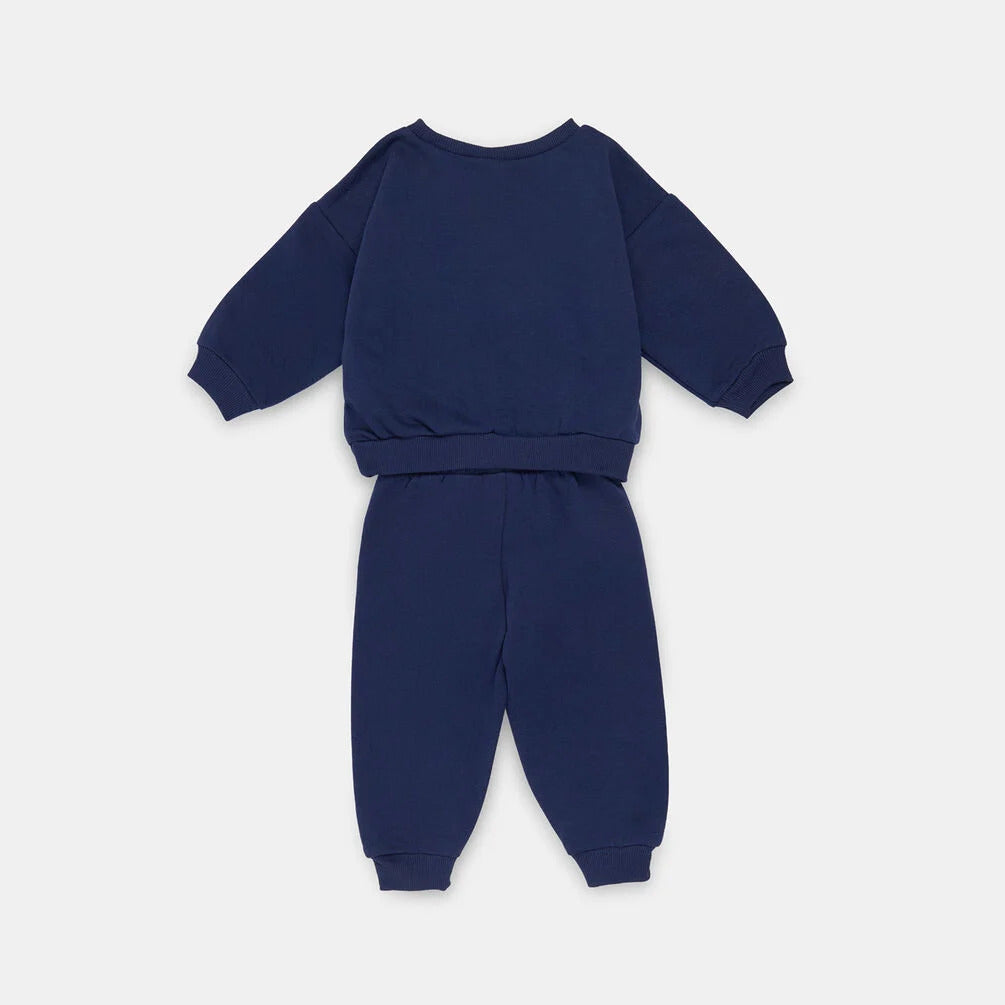 tuta nike girocollo blu-logo bianco