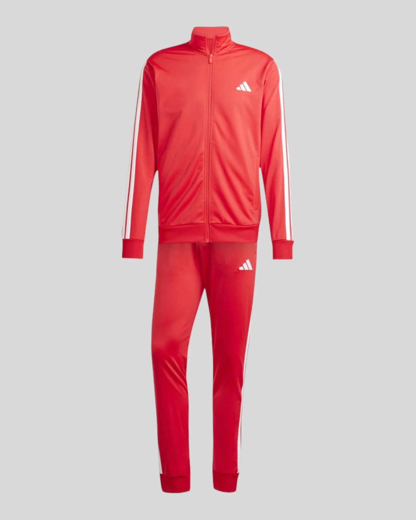 adidas basic 3-stripes tricot track -rosso-bianco