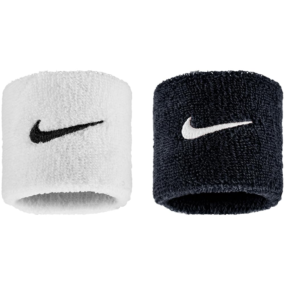 polsini nike swoosh wristbands-nero-bianco
