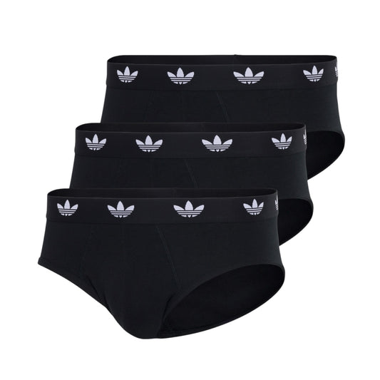 3PK SLIP COMFORT-ADIDAS NERO-LOGO BIANCO