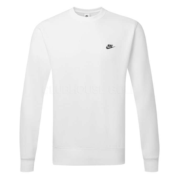 felpa girocollo nike club bianco