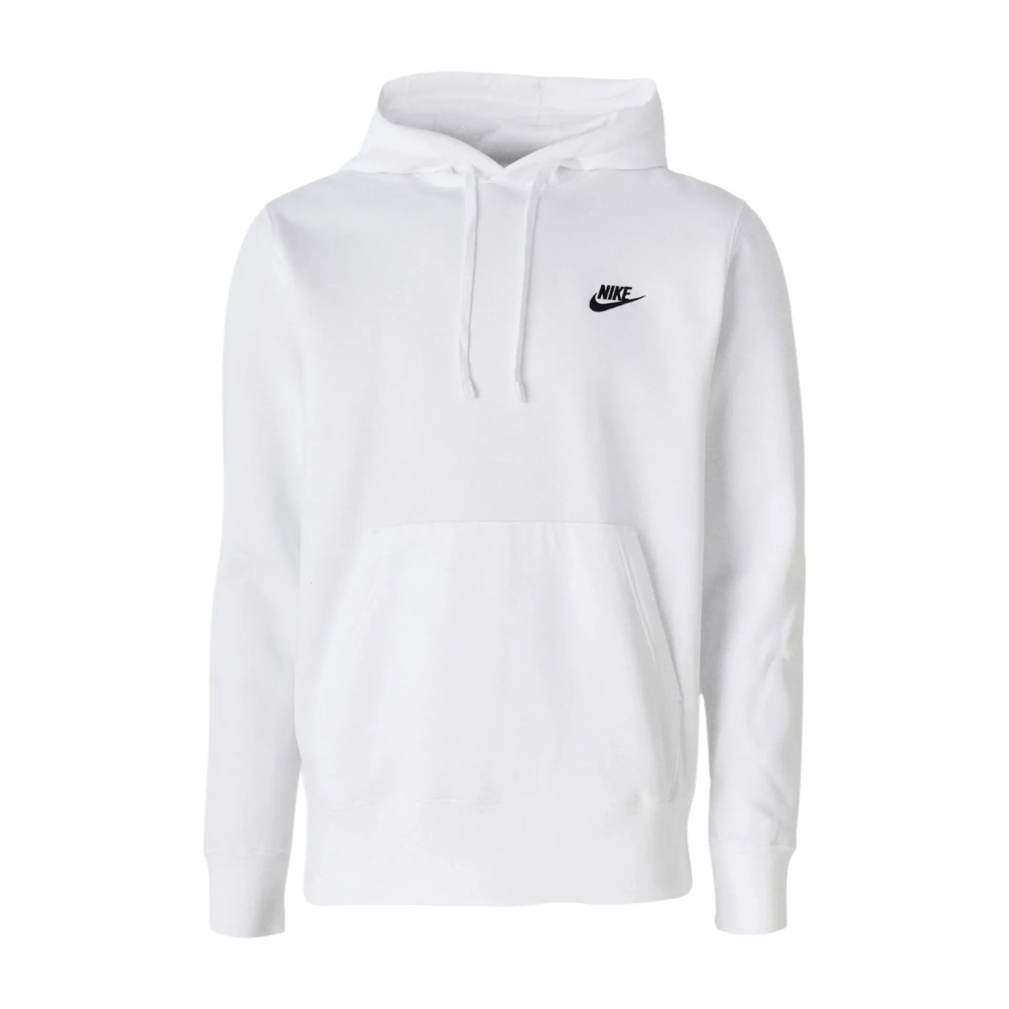 felpa con cappuccio fleece nike club bianco