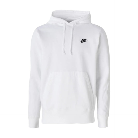 FELPA CON CAPPUCCIO FLEECE NIKE CLUB BIANCO