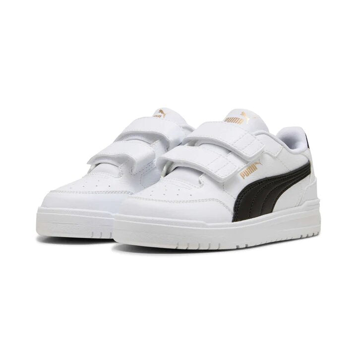 puma shuffle downtonwn lo-white black gold