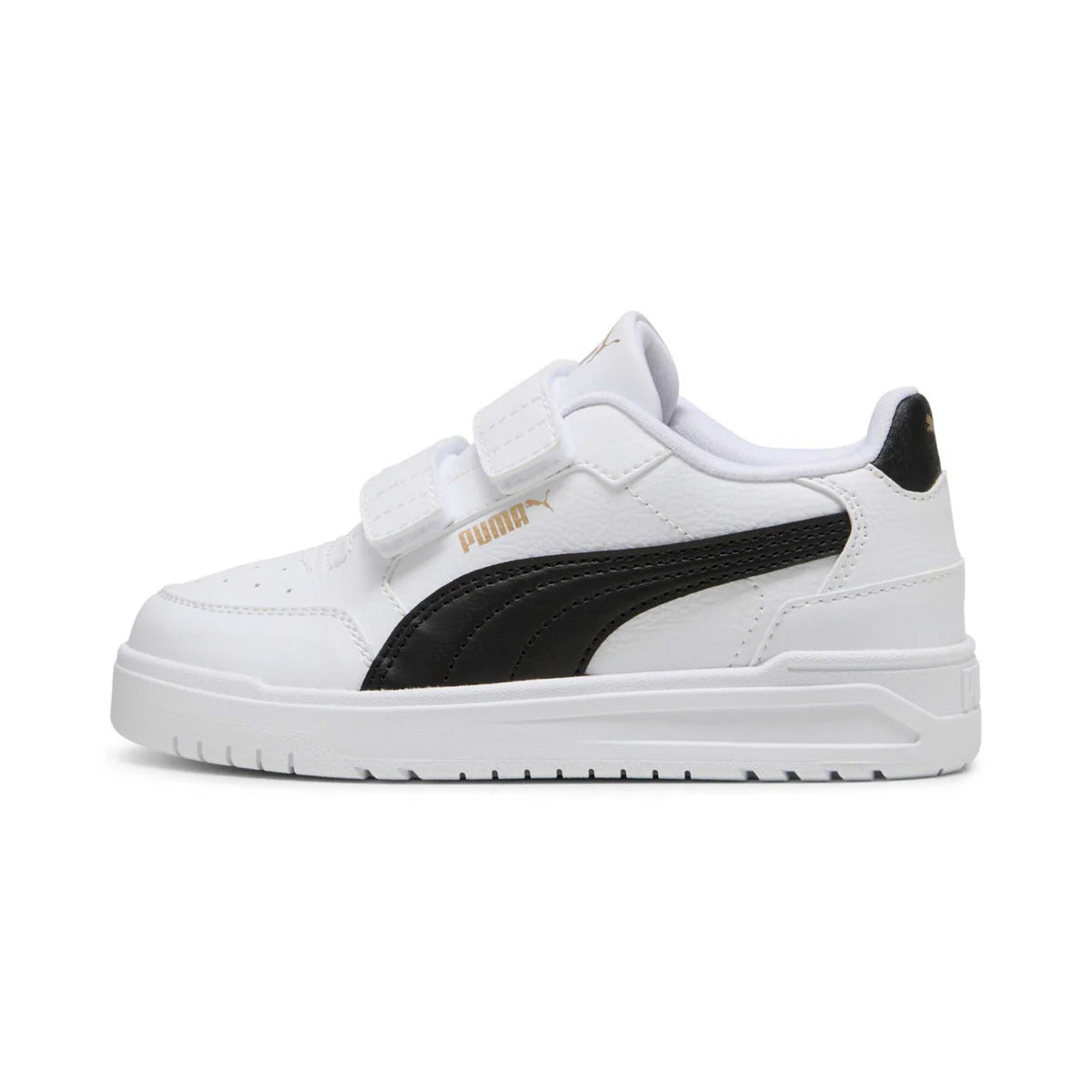 puma shuffle downtonwn lo-white black gold