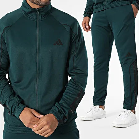 tuta 3 stripes stadium verde bottiglia - adidas