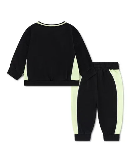 NIKE Tuta Bambino Nero-Grafic Bianco Verde lime