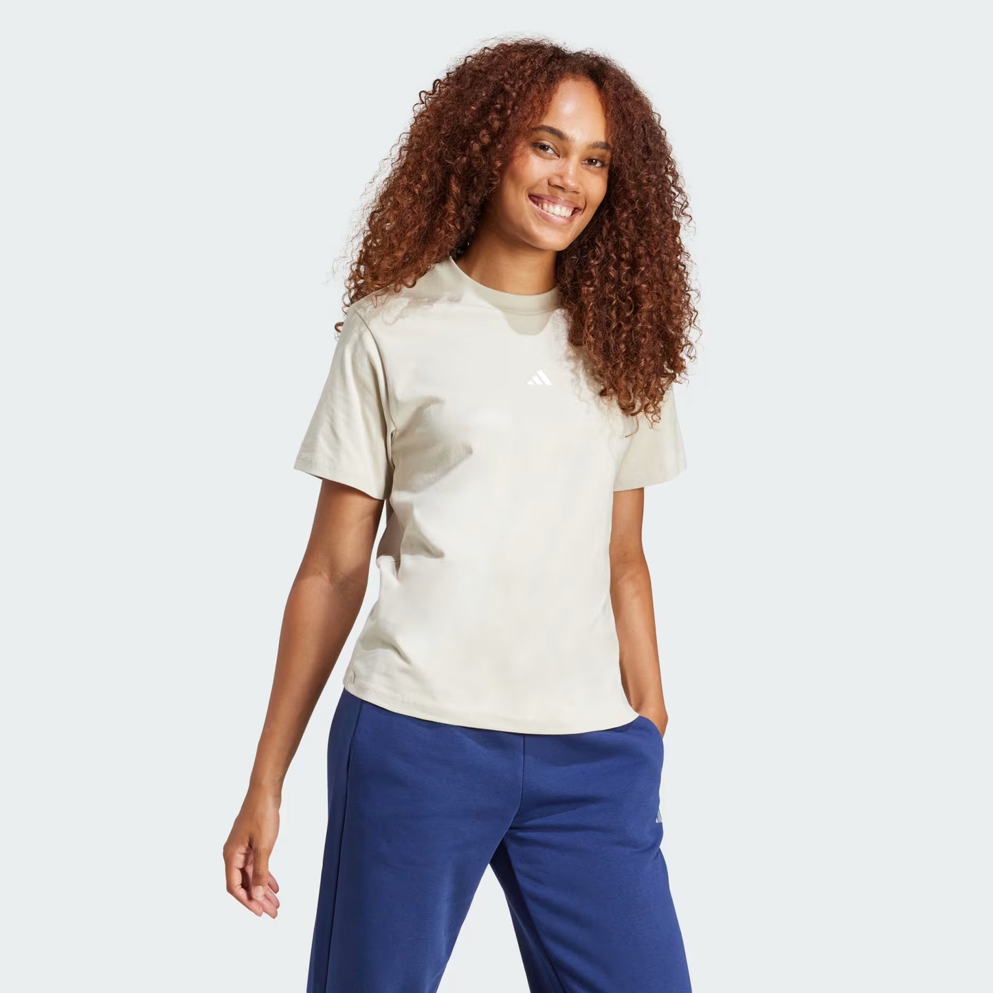 essentials small logo cotton tee - beige