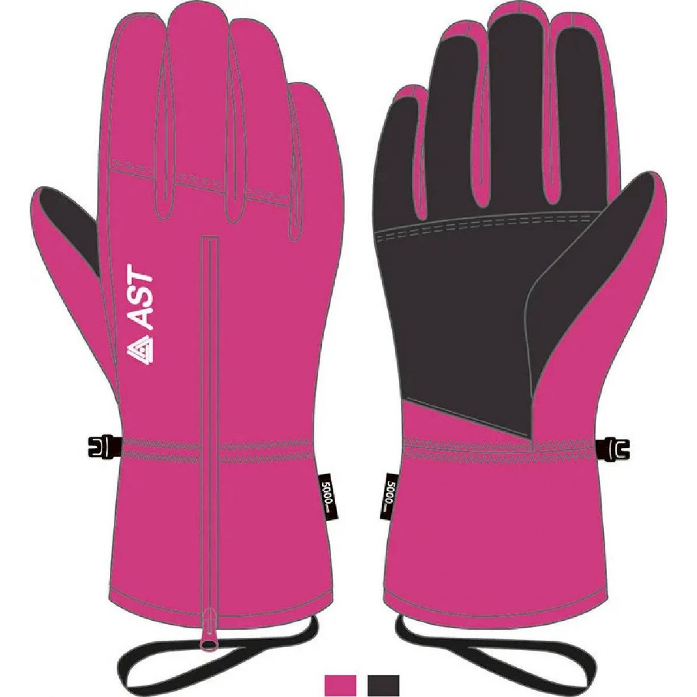 guanti neve ast bambina rosa