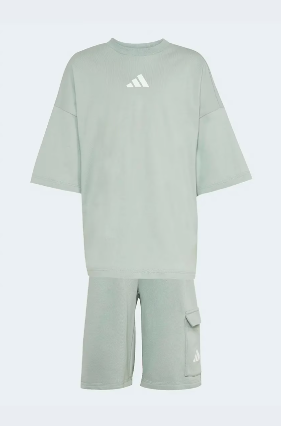 adidas tiro_nster t-shirt set green bambino