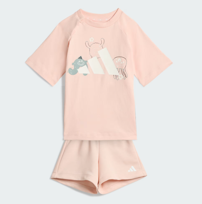 adidas tiro_nster t-shirt set rosa bambina