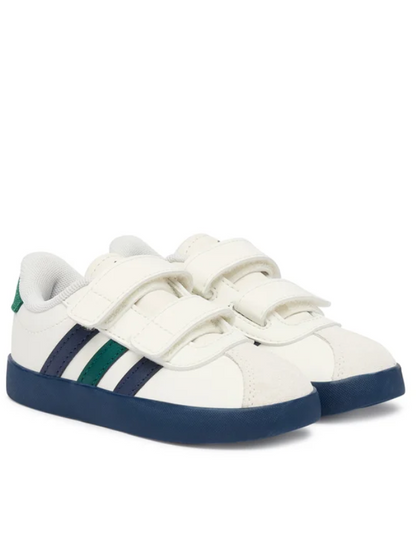 ADIDAS VL COURT 3.0 WHITE-GREEN BLU BAMBINO