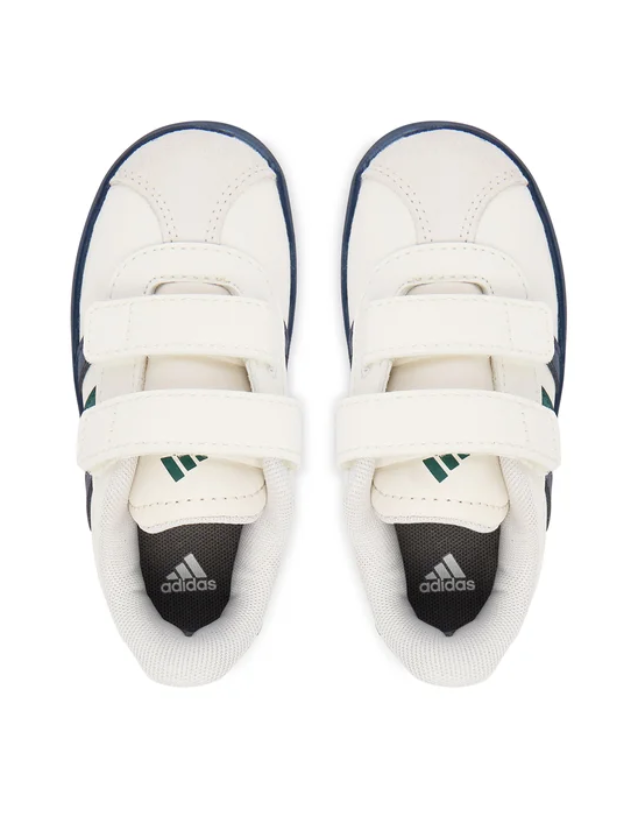 adidas vl court 3.0 white-green blu bambino