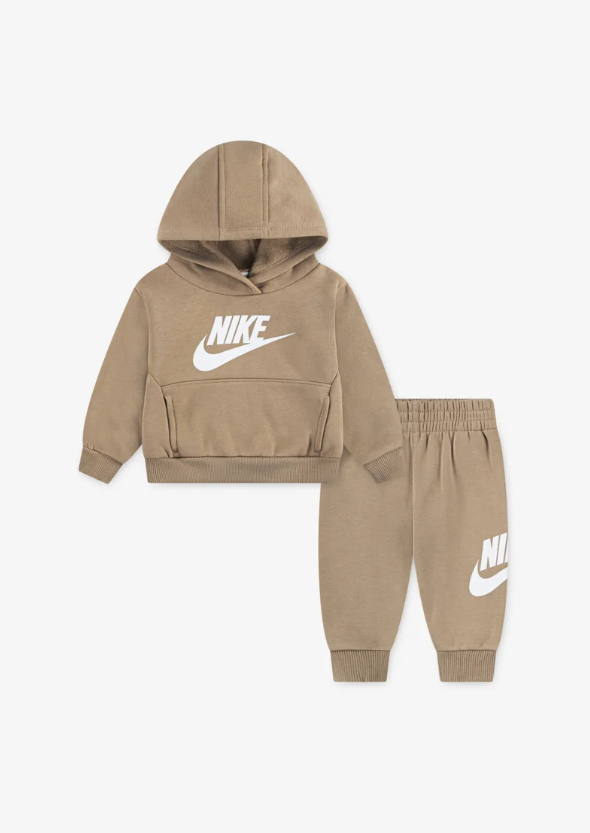 nike club tuta completa basic beige logo bianco bambino