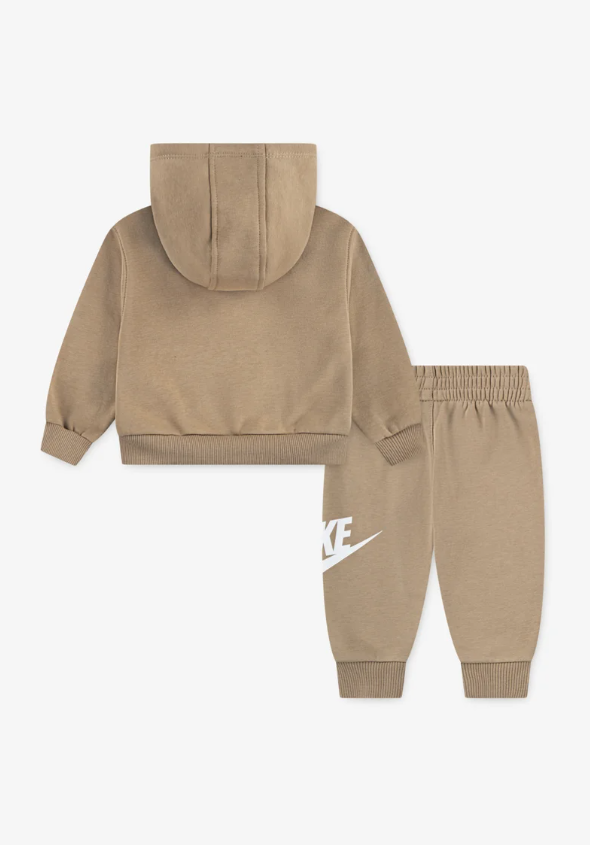 nike club tuta completa basic beige logo bianco bambino